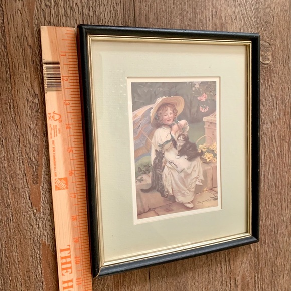 Framed print Girl & Cats 9/11 inch - Picture 4 of 11